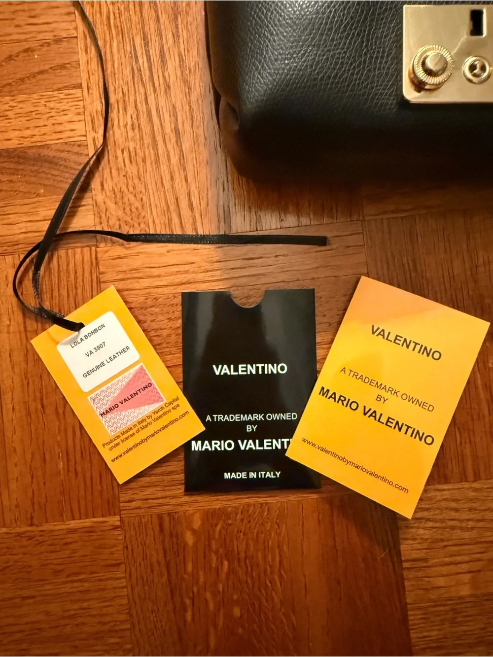 Valentino by Mario Valentino Lola Bonbon black leather crossbody bag